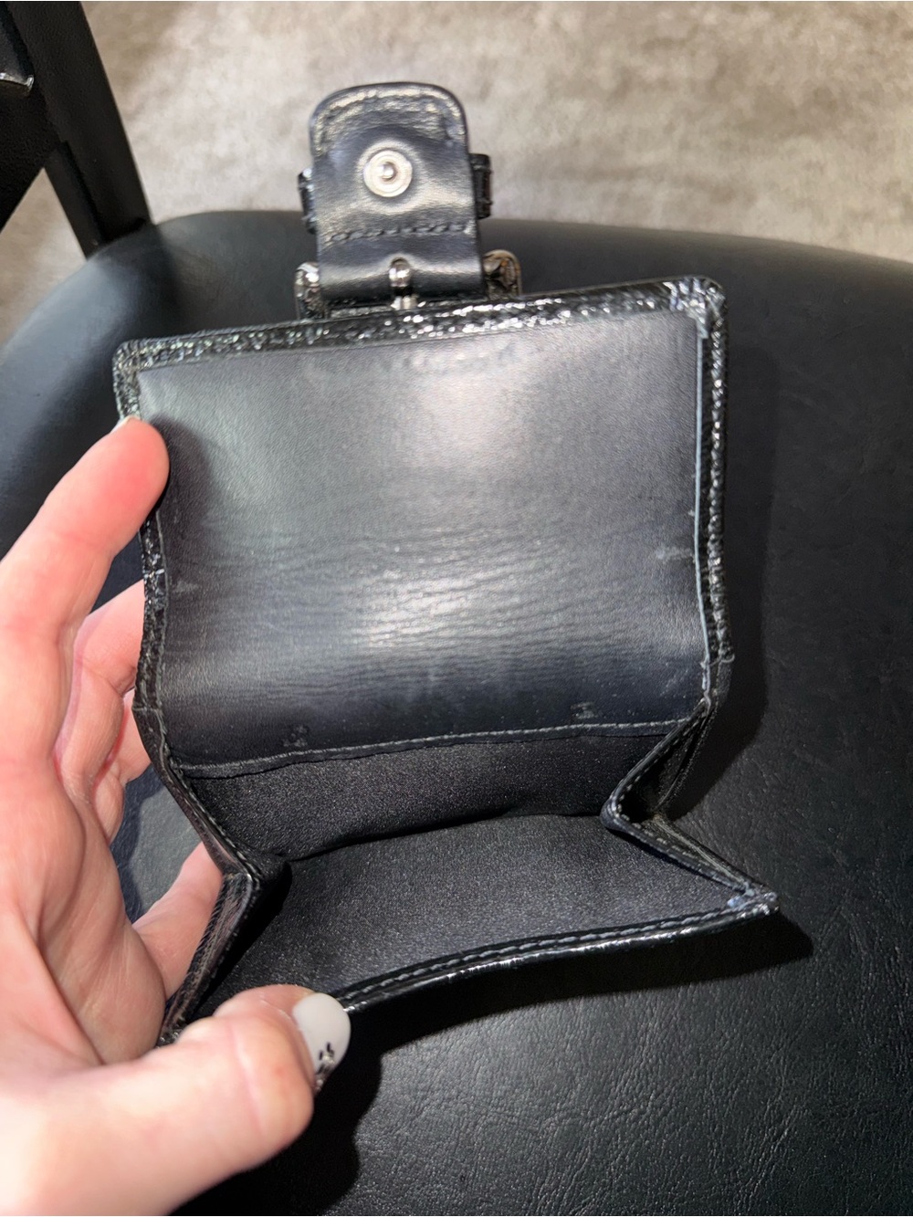 Coach Black and Cream Signature Canvas Wallet with Buckle - Picture 3 of 8